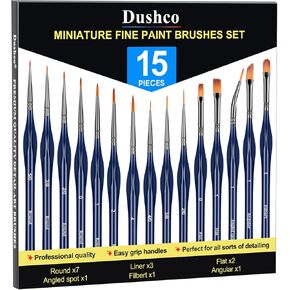 Detail Paint Brushes Set - 15pcs Miniature Paint Brushes, Art Painting for Acrylic Watercolor Gouache Oil & Face Painting, Models, Citadel, Figurine and Paint by Number Kit for Adults