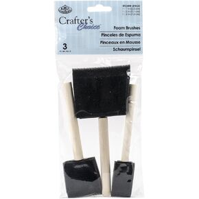 ROYAL BRUSH RFOMW-3P Foam Brush, 3-Pack Darkassorted, 1", 2" & 3"