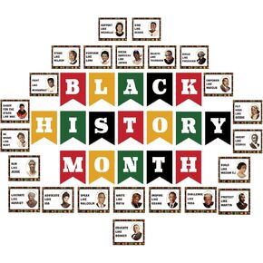 Black History Month Bulletin Board Borders Cutouts Classroom Decorations, African American History Bulletin Board Black Heros Bulletin Board Banner Card Party Decorations
