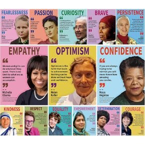 Womens History Month Decorations Posters 14pc Motivational Posters Famous Women in History Inspirational Positive Quotes Posters for Home, School, Classroom, Bulletin Board, Wall, Hallway Decor