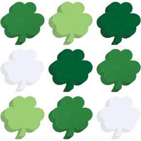Kisston 360 Pcs St. Patrick's Day Shamrock Cutouts Paper 3.9 Inch Shamrock Cut Outs Green and White Clover Shape Die Cuts for DIY Craft Projects Classroom Bulletin Board Wedding Party Decor
