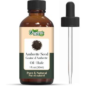 Organic Zing Ambrette Seed (Abelmoschus moschatus) Oil | Pure & Natural Carrier Oil for Skincare, Aroma & Diffusers - 30ml/1.01fl oz
