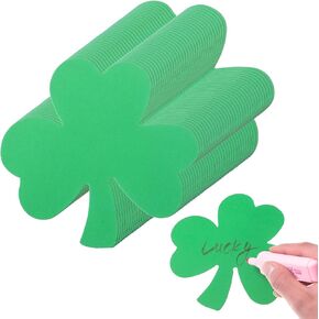 72 Pcs Shamrock Cutouts Paper Shamrocks 6'' Clover Shaped Cards Large Shamrock Shapes Paper Shamrock Shape Die Cuts for St Patricks Day Party Craft, Kid's School Craft Projects, Bulletin Board Decor