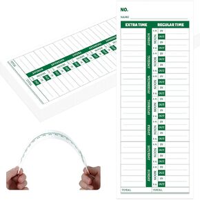 gisgfim 100 Sheets Time Cards for Employees Single Sided Weekly Timecards for Time Clocks Small Business 3-1/2x9 in Time Sheets for Employees for Punch Time Clock Employee Attendance Payroll Recorder