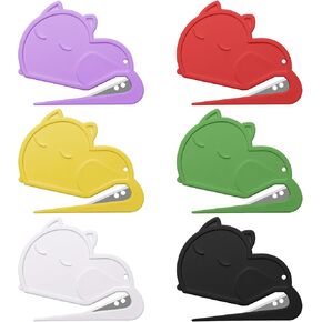 6 Pack Letter Opener Envelope Slitter Cat Shape, Luxiv Envelope Opener Slitter for Women, Men Mail Open Tool Mini Safe Letter Package Open Tool for Office, Home (6)