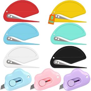 9 Pcs Letter Opener Envelope Slitter,Package Box Cutter Retractable,Adorable Mail Envelope Opener Portable,Wrapping Paper Cutter,Envelope Cutter (Multicolor, 9 Pcs)