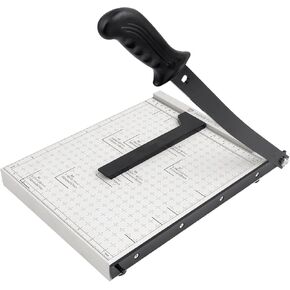 Guillotine Paper Cutter, 12 Inch Heavy Duty Guillotine, 12 Sheet Capacity Stack Paper Trimmer with Safety Blade Lock, 12" Cutting Length and Paper Cutter Slicer for Office Home School