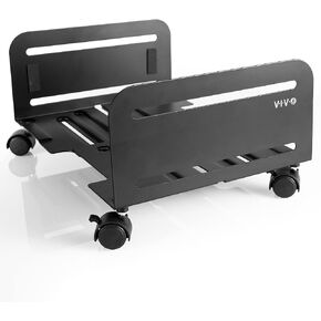 VIVO Large Computer Tower Desktop ATX-Case, CPU Steel Rolling Stand, 7.8 to 14 inch Wide Adjustable Mobile Cart Holder with Locking Caster Wheels, Gaming PC Holder, Black, CART-PC01L
