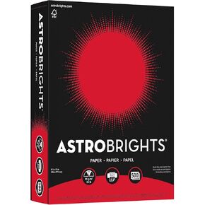 Astrobrights 491619 Astrobrights Multipurpose Paper 24 lbs 8.5-Inch x 11-Inch Re-Entry Red