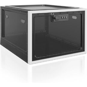 BUG HULL Large Capacity Medication Lock Box, Fridge Lock Box for Medicine Safe, Locking Medicine Box with Code for Snack, Food and Home Safety