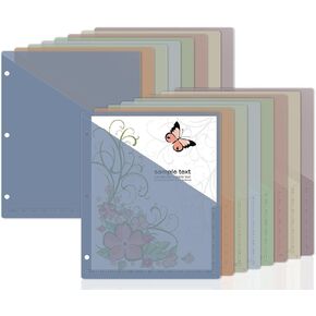 48 Pack 3-Ring Binder Pockets polyester polyester 3 ثقب الأكمام البلاستيكية الثقب 9.25 × 11.22 بوصة منظم المجلد المجلد المنظم لصالح Office Classroom Business Home Organizer (Morandi)