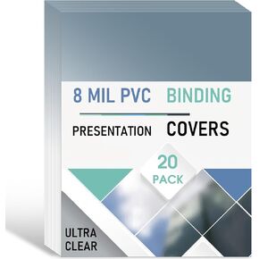 8 Mil PVC Binding Presentation Covers, COIDEA Clear Report Covers for Binding, Book Covers Presentation Document Binding for School Business, 8-1/2 x 11 Inches, Letter Size, 20 Pack