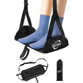 Airplane Foot Hammock, Upgraded Anti-Squeeze Foot Rest for Plane Travel - Relax Your Feet with Better Support, Thickened Foam, Portable Design, and More Comfortable Foot Sling