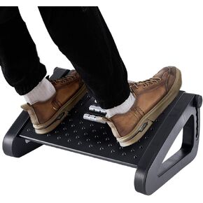 Foot Rest, Six Heights Adjustable Foot Rest for Under Desk at Work, Ergonomic Foot Stool for Under Office Desk, Under Desk Footrest with Foot Massage Roller, Chair Footrest for Leg Rest