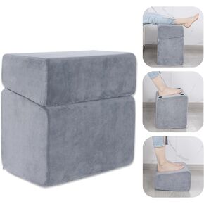 ROYALAY Adjustable Foot Rest Under Desk for Office, High-Density Foam Foot Rest with 3 Adjustable Heights, Ergonomic Footrest with Washable Cover Suitable for Office, Home, Airplane, Travel