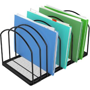 Simple Trending 9 Section Metal File Sorter Organizer for Desk Home Office, Black