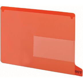 Smead End Tab Poly Out Guide, Two Pocket, Bottom Position Tab, Letter Size, Red, 25 per Box (61950)