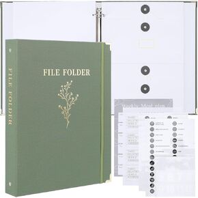 Folio Folders with Pockets, Document Organizer Folio, in Case I Go Missing Binder, Pocket Accordion Storage Binders, Birth Certificates, Estate Planning, Anti-Lost Binders (Orange Color)