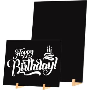 Chalkboard Sign 2 Pack, 8.3 x 11.7 Inch Chalkboard with Wood Base, Double Sided Message Board for Tabletop Decoration, Menu Display, Wedding, Party