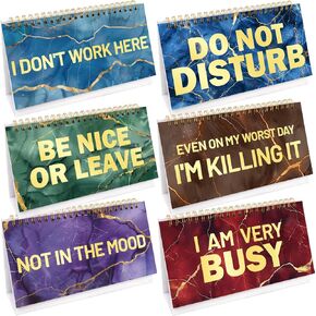 Funny Office Desk Signs Novelty 30 Flip Messages Accessory for Coworkers Colleague Exchange Gag Gift Decor Supplies