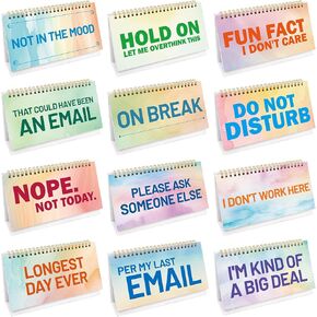 Funny Desk Accessory Novelty Office Signs 30 Flip Over Messages Decor for Desktop Coworkers Colleague Exchange Gag Gift Supplies