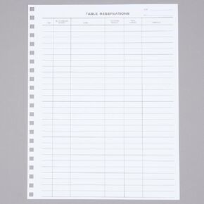 R020 Reservation Book Replacement Sheets - 50/Pack