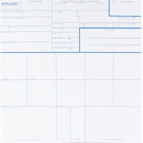 Federal Bureau of Investigation CS-10PK Fingerprint Cards, Applicant Fd-258, Pack of 10