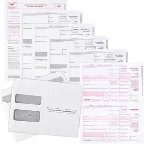 1099 NEC Forms 2024, 5 Part Laser Tax Forms Kit, with SelfSeal Envelopes 15 Pack of Federal/State Copy's, 1096's –Great for QuickBooks and Accounting Software, 2024 1099-NEC, 15 Pack