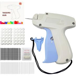 Mini Stitch Gun Fixer مع 6 إبر للملابس وحامل لحاف ، 3500 جهاز كمبيوتر (1500 أبيض 5 مم و 1500 أسود 5 مم و 200 مم و 20/30/40/ملم كل 100) ، وضع العلامات على البندقية للملابس ، رمادي ، رمادي