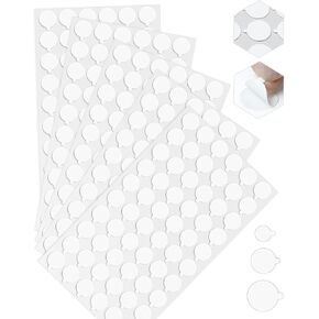 FIVEIZERO Double Sided Adhesive Dots, 0.4", 0.6", 0.8" Clear Removable Sticky Glue Dots for Wall Hanging, Poster, Picture, Balloon Decoration, Waterproof No Trace Mounting Putty, Heavy Duty (280pcs)