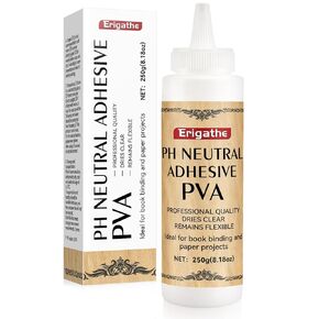 Neutral PH PVA Adhesive, Book Binding Glue, Acid-Free, All-Purpose Glue, Dries Clear and Remains Flexible, Used for Bookbinding and Book Repair, Framing, Collages, Paper Art and Crafts