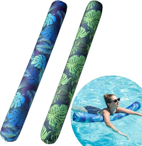 FindUWill Inflatable Swim Pool Noodles, 2 Pack Soft Fabric Covered Large Swim Noodles, Premium Buoyancy for Swimming Floating, Pool Floats Toys for Adults Pool Accessories in Saudi Arabia