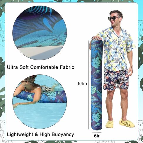 FindUWill Inflatable Swim Pool Noodles, 2 Pack Soft Fabric Covered Large Swim Noodles, Premium Buoyancy for Swimming Floating, Pool Floats Toys for Adults Pool Accessories in Saudi Arabia