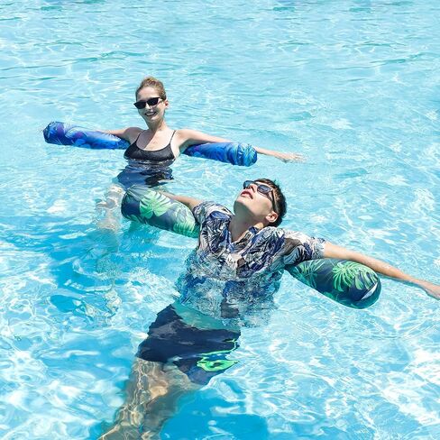 FindUWill Inflatable Swim Pool Noodles, 2 Pack Soft Fabric Covered Large Swim Noodles, Premium Buoyancy for Swimming Floating, Pool Floats Toys for Adults Pool Accessories in Saudi Arabia