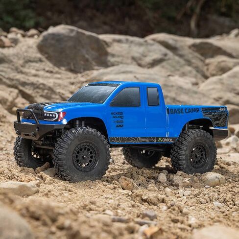 Axial RC Truck 1/24 SCX24 Base Camp 4x4 Rock Crawler Brushed RTR (Everything Needed to Run is Included) - Blue, AXI-1219T2 in Saudi Arabia