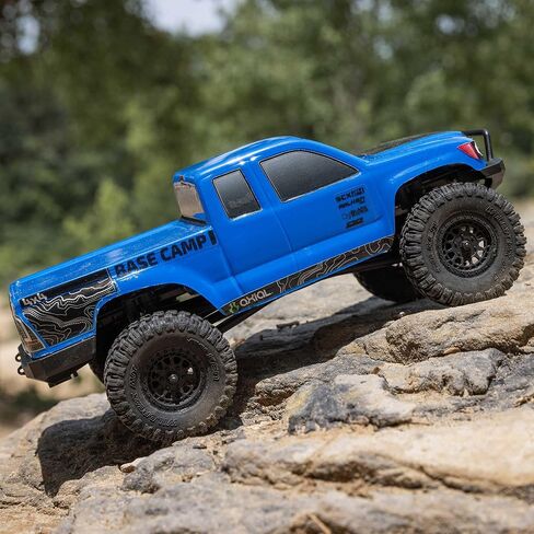 Axial RC Truck 1/24 SCX24 Base Camp 4x4 Rock Crawler Brushed RTR (Everything Needed to Run is Included) - Blue, AXI-1219T2 in Saudi Arabia