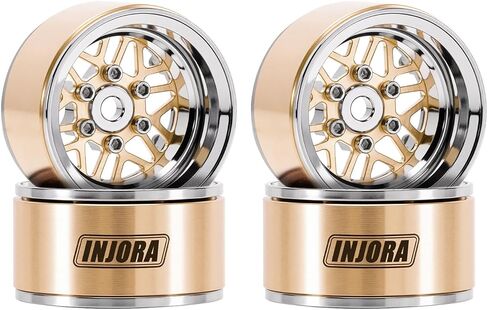 INJORA 1.0 Brass Aluminum Beadlock Wheels ModuWheel for TRX4M SCX24 1/18 1/24 RC Crawlers Upgrade in Saudi Arabia
