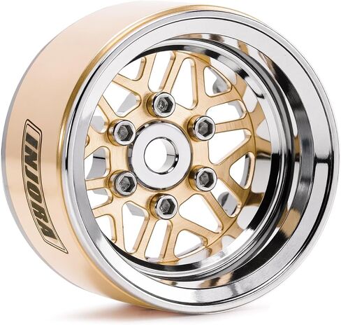 INJORA 1.0 Brass Aluminum Beadlock Wheels ModuWheel for TRX4M SCX24 1/18 1/24 RC Crawlers Upgrade in Saudi Arabia