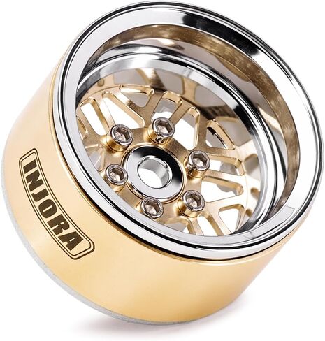 INJORA 1.0 Brass Aluminum Beadlock Wheels ModuWheel for TRX4M SCX24 1/18 1/24 RC Crawlers Upgrade in Saudi Arabia
