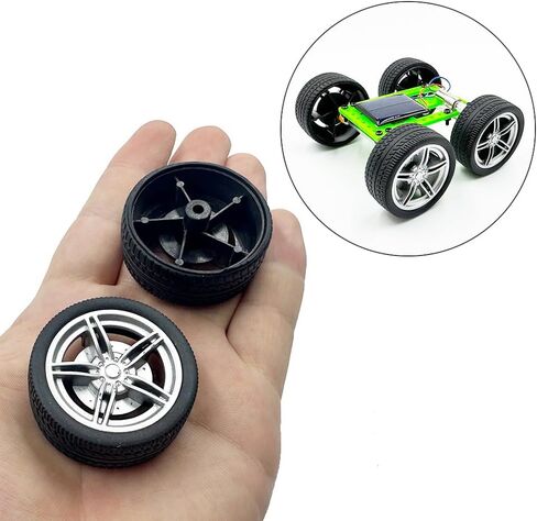 10PCS Toy Car Wheels 40mm Rubber Tire Wheels with Metal Shaft for RC Car Truck DIY Model Toy Wheel Replacement Accessories (3X40mm) in Saudi Arabia