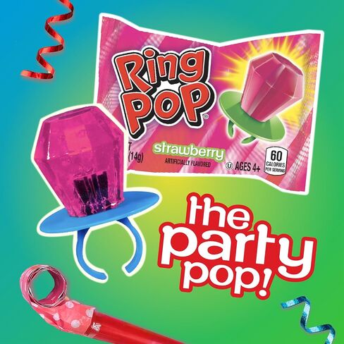 Ring Pop Individually Wrapped Bulk Lollipop Variety Party Pack – 50 Count Suckers w/ Assorted Fruity Flavors - Fun Bulk Candy for Kids - Hard Candy for Party Favors, Birthdays & Goodie Bags in Saudi Arabia