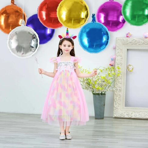 TONIFUL 30Pcs 18 Inch Large Colorful Round Shape Foil Balloons Big Colorful Circle Helium Mylar Ballons for Birthday Wedding Baby Shower Anniversary Engagement Party Decor Supplies in Kuwait