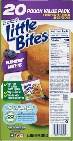 Litte Little Bites Blueberry Mini Muffins 2 Pack (إجمالي 40 حقيبة) in Saudi Arabia