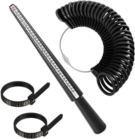 Accmor Ring Size Measuring Tool Includes Plastic Ring Sizer Mandrel Stick, Finger Sizing Ring Guage Measurer and 2 Pcs Finger Measure Tape for Women Men Jewelry Making in Saudi Arabia