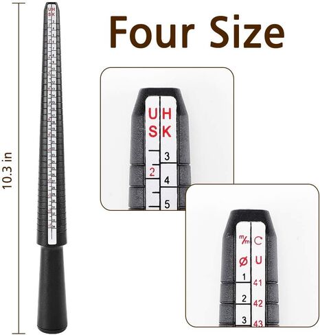 Accmor Ring Size Measuring Tool Includes Plastic Ring Sizer Mandrel Stick, Finger Sizing Ring Guage Measurer and 2 Pcs Finger Measure Tape for Women Men Jewelry Making in Saudi Arabia