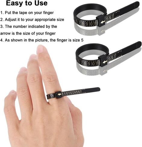 Accmor Ring Size Measuring Tool Includes Plastic Ring Sizer Mandrel Stick, Finger Sizing Ring Guage Measurer and 2 Pcs Finger Measure Tape for Women Men Jewelry Making in Saudi Arabia