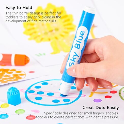 Shuttle Art Dot Markers, 15 Colors Washable Markers for Toddlers,Bingo Daubers Supplies Kids Preschool Children, Non Toxic Water-Based in Kuwait