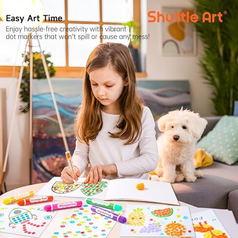 Shuttle Art Dot Markers, 15 Colors Washable Markers for Toddlers,Bingo Daubers Supplies Kids Preschool Children, Non Toxic Water-Based in Kuwait