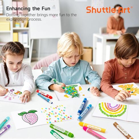 Shuttle Art Dot Markers, 15 Colors Washable Markers for Toddlers,Bingo Daubers Supplies Kids Preschool Children, Non Toxic Water-Based in Kuwait