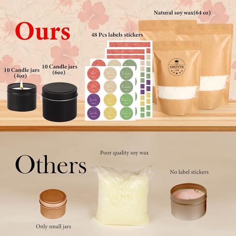 SAEUYVB Candle Making Kit with Wax Melter, Candle Making Kit for Adults - DIY Starter Soy Candle Making Kit/Supplies-Perfect as Home Decoration in Saudi Arabia